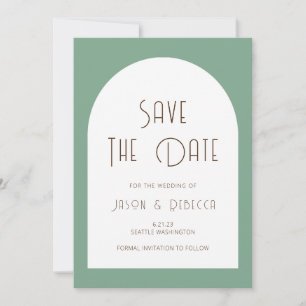 Invitación Simple Mínimo Sage Green Guardar El Boda De Fechas