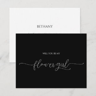 Invitación Simple Mínimo Script Flower Girl Propuesta Card