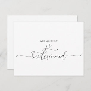 Invitación Simple Mínimo Script Junior Bridesmaid Propuesta