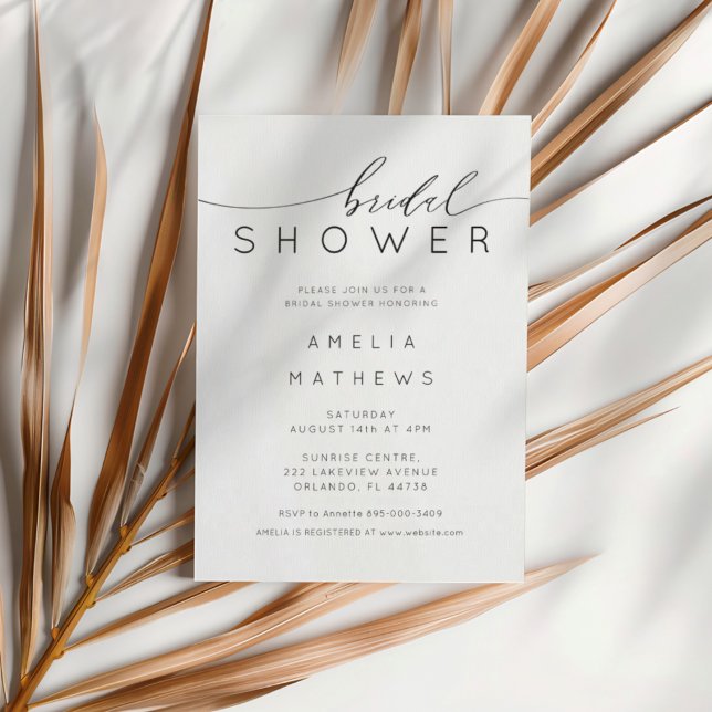 Invitación Simple Modern Black & White Bridal Shower (Subido por el creador)
