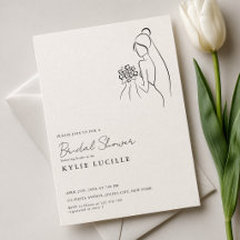 Simple Modern Bride Drawing Bridal Shower