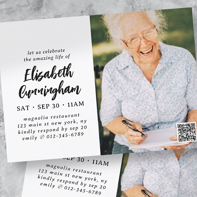 Invitación Simple Modern Celebration Of Life Memorial (Subido por el creador)