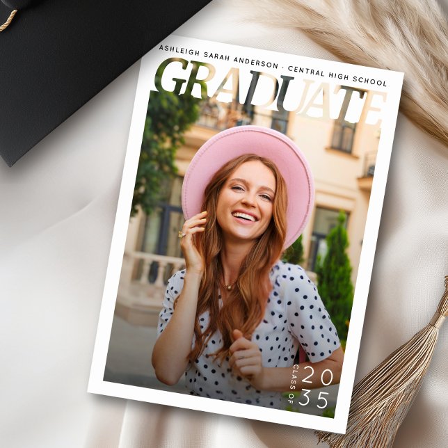 Invitación Simple Modern Graduate Photo Graduation Party  (Subido por el creador)