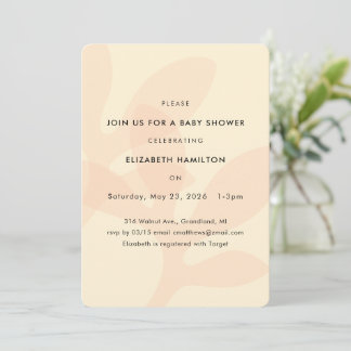 Invitación Simple Modern Leaf Design Baby Shower Invitation