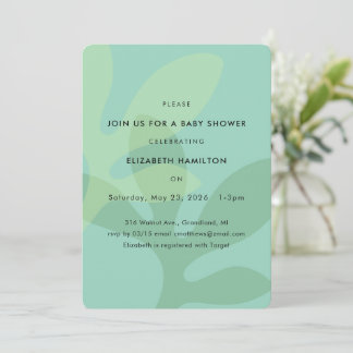 Invitación Simple Modern Leaf Design Baby Shower Invitation
