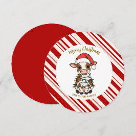Invitación Simple modern merry christmas calf Cow OX pattern