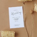Invitación Simple Modern Minimal Wedding Invitation<br><div class="desc">Simplicity speaks it all! This minimal text wedding invitation fits today's modern wedding. It's an easy template that includes all the details you need for your wedding. Please click on the "personalize" or "enter information" to change the information or you can go even further by changing the color of the...</div>