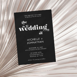 Invitación Simple Modern Minimalist Black & White Wedding