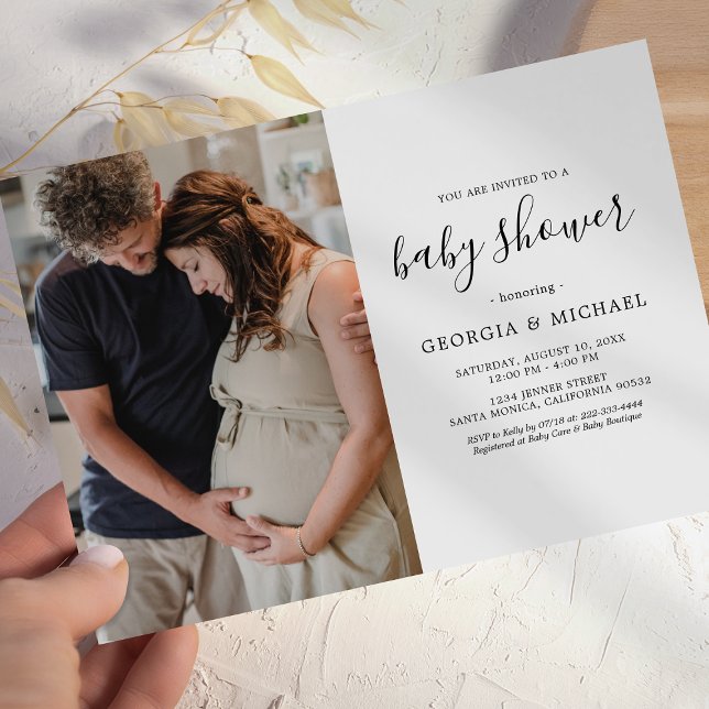 Invitación Simple Modern Photo Baby Shower Invitation (Subido por el creador)