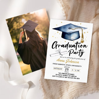 Invitación Simple Modern Script Class of '26 Graduation Party