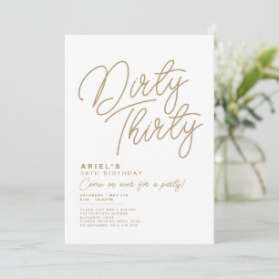 Invitación Simple Moderna Cumpleaños Treinta Sucio