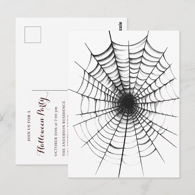 Invitación simple moderna de Halloween (Anverso / Reverso)