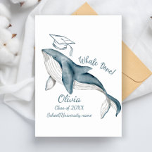 Simple Moderno Ballena Hecho Blanco Azul Fiesta de