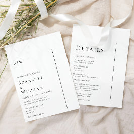 Invitación Simple Moderno Monograma Mínimo Boda Todo En Uno