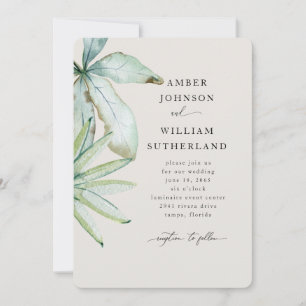 Invitación Simple Moments Boda Tropical Crema