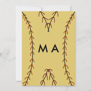 Invitación Simple monograma añade tu nombre letra hombre mini