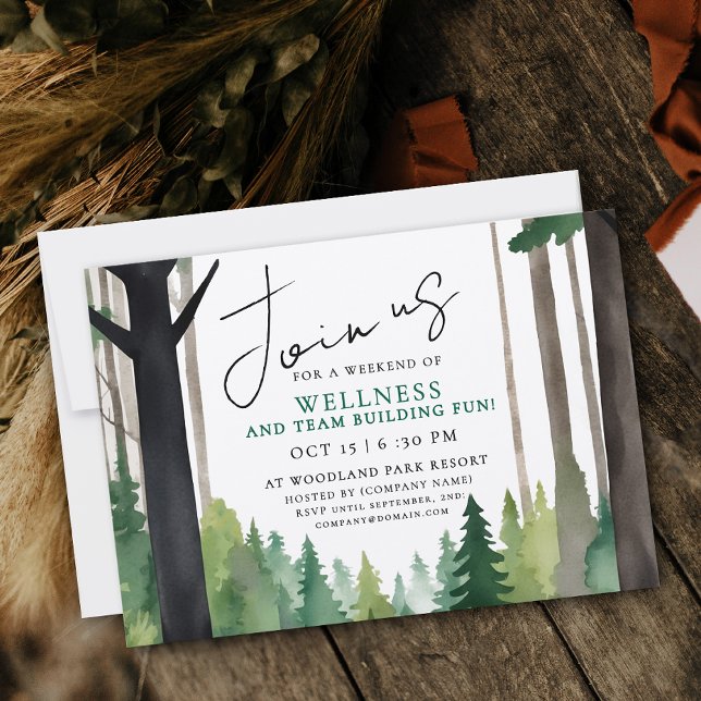 Invitación Simple Mountain Forest Team Building Relax Paint (Subido por el creador)