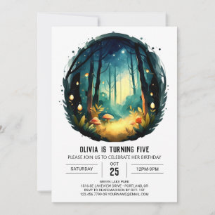 Invitación Simple Nature Adventure Woodland Birday