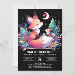 Invitación Simple Nature Fox Birthday digital