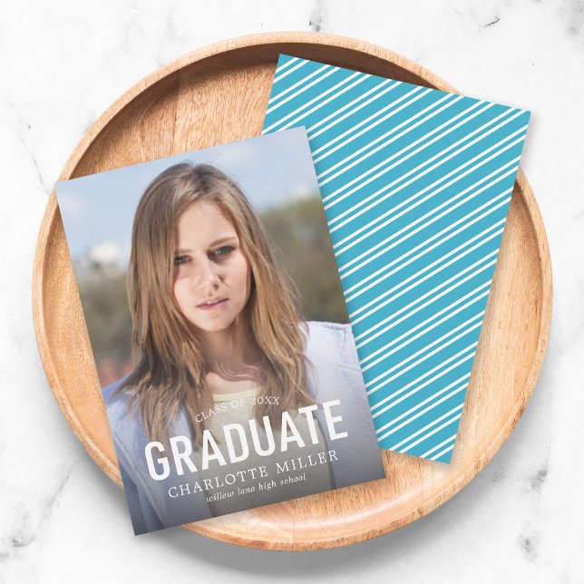 Invitación simple negrita de graduación de foto (Subido por el creador)