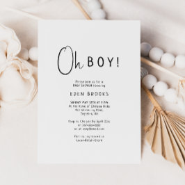 Invitación Simple Neutral moderno Oh Boy Baby Shower