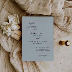 Invitación Simple niebla Typografía moderna Boda elegante