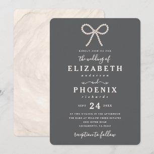 Invitación Simple Ostra Ahumada Perla Arco Tendencia Boda