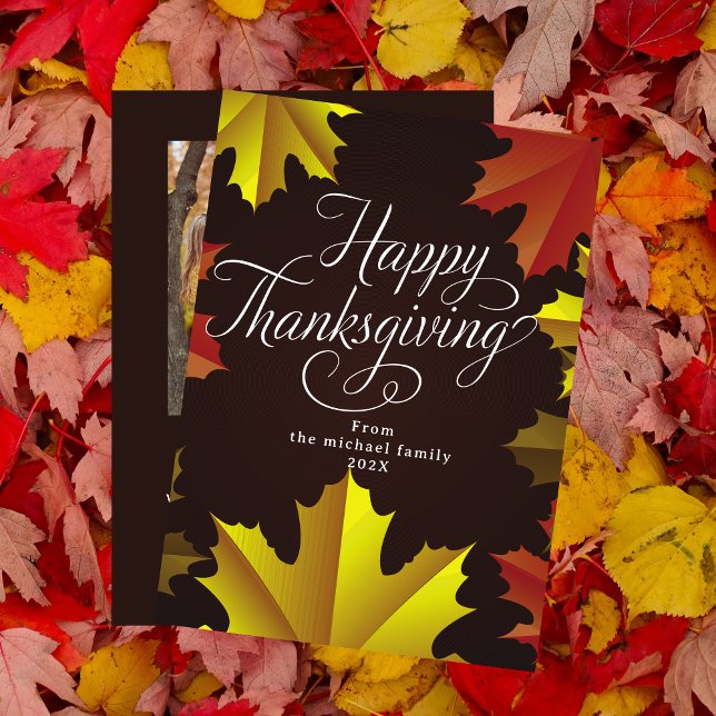 Invitación Simple otoño feliz día de acción de gracias Foto t (Subido por el creador)