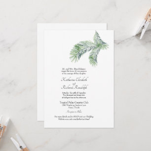 Invitación Simple Palm Tropical One Venue Boda De Internet In