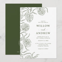 Invitación Simple para Boda Tropical