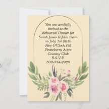 invitación simple para cena de ensayo