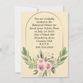 invitación simple para cena de ensayo