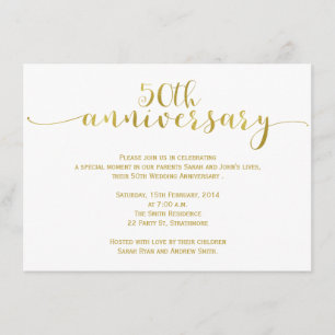 Invitación simple para el 50º aniversario de bodas