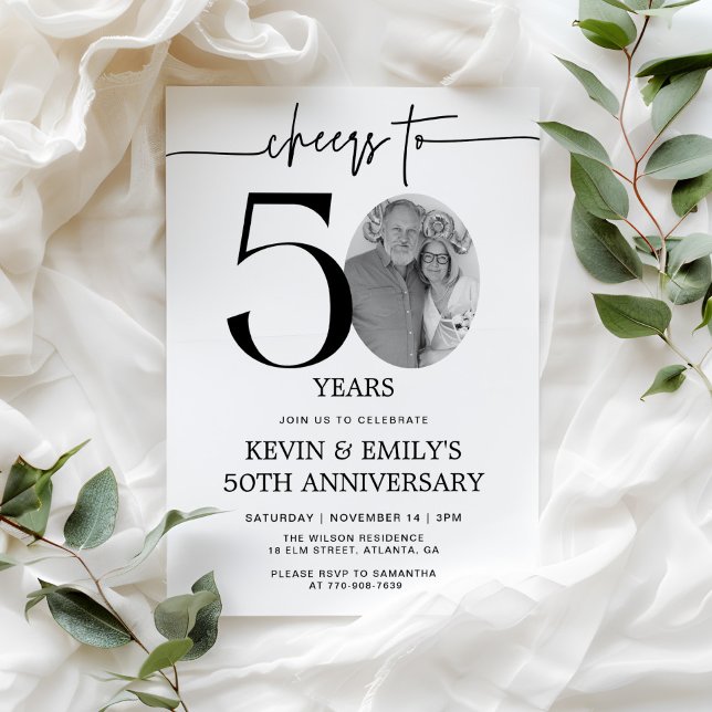 Invitación Simple para el 50 Aniversario con Foto (Subido por el creador)