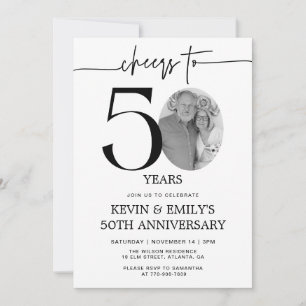 Invitación Simple para el 50 Aniversario con Foto