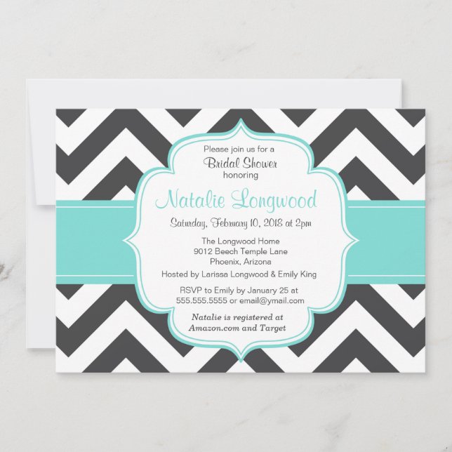 Invitación simple para el bebé o la ducha de novia (Anverso)