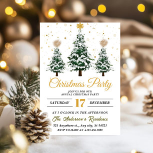 Invitación simple para fiestas de Navidades festiv