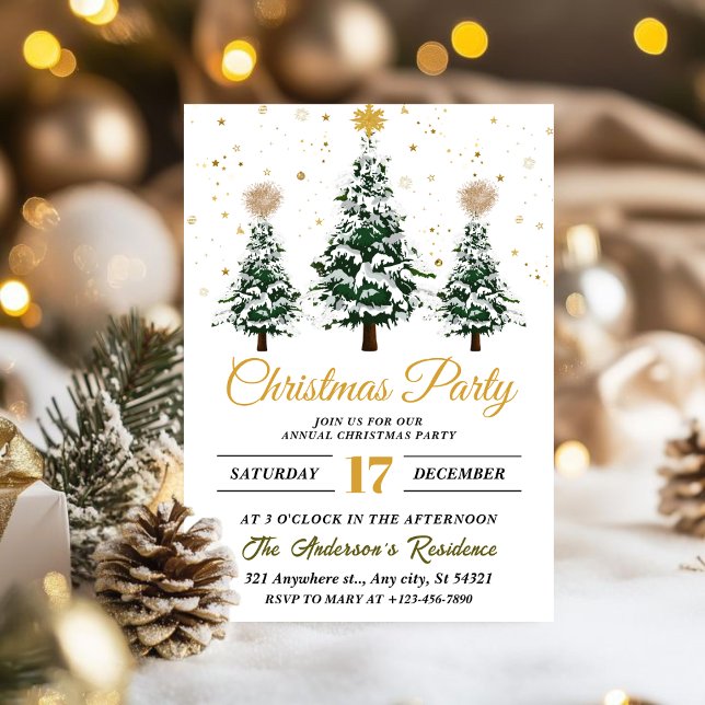 Invitación simple para fiestas de Navidades festiv (Subido por el creador)