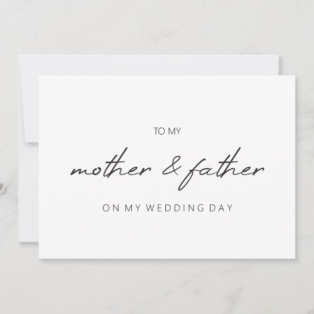 Invitación Simple para mi madre en el día de mi boda (Anverso)