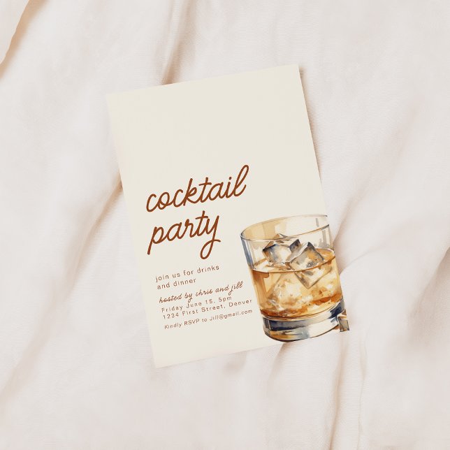 Invitación simple para una fiesta de cócteles con  (Subido por el creador)