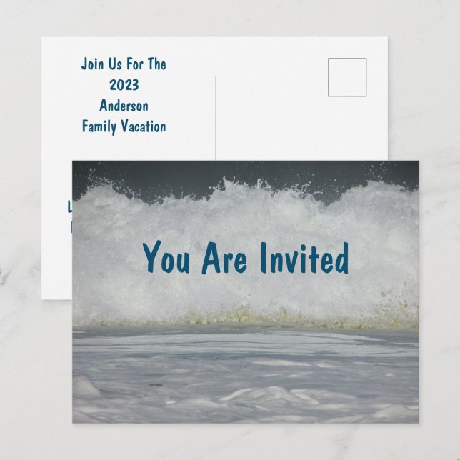 Invitación simple para una reunión de vacaciones f (Anverso / Reverso)