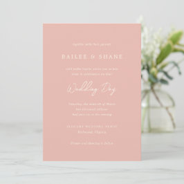 Invitación Simple Peach Modern Boda