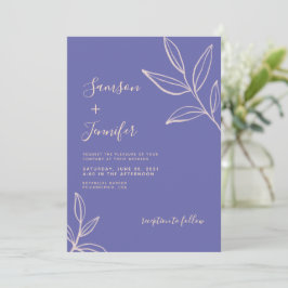 Invitación Simple Periwinkle Blue Calligraphy Photo Boda