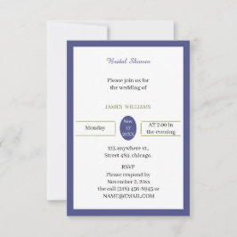 Invitación Simple Personalizado púrpura ducha de novia