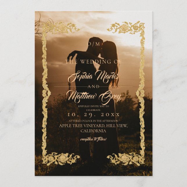 Invitación Simple Photo Overlay Wedding (Anverso)