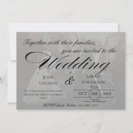 Invitación Simple Photo Wedding Invitation White & Black
