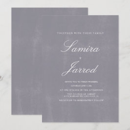 Invitación Simple Piedra Gris Concreto Patrón Rústico Boda