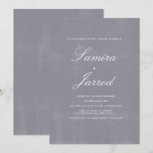 Invitación Simple Piedra Gris Concreto Patrón Rústico Boda