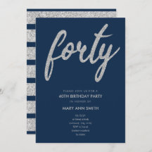 Simple Purpurina de la Marina Plata 40 años Fiesta