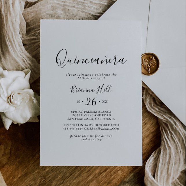 Invitación Simple Quinceañera Minimalista (Subido por el creador)